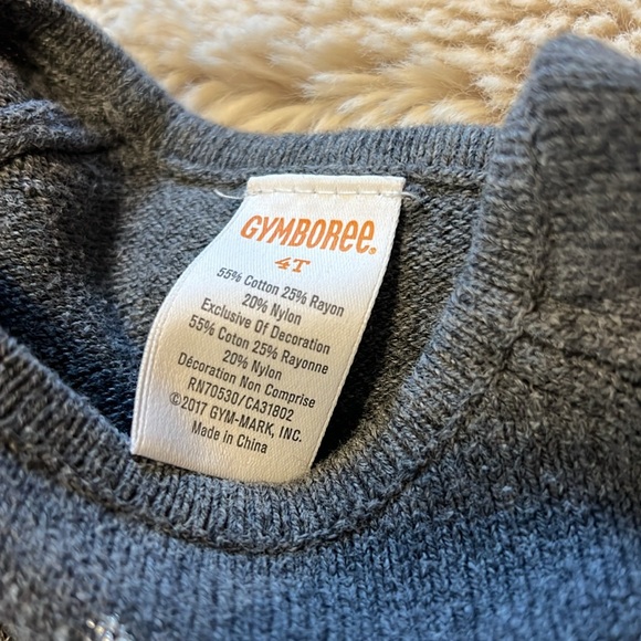 Gymboree Girls Deer Fawn Grey Metallic Silver Sweater Dress Long Sleeve 4t Girls - Picture 3 of 3